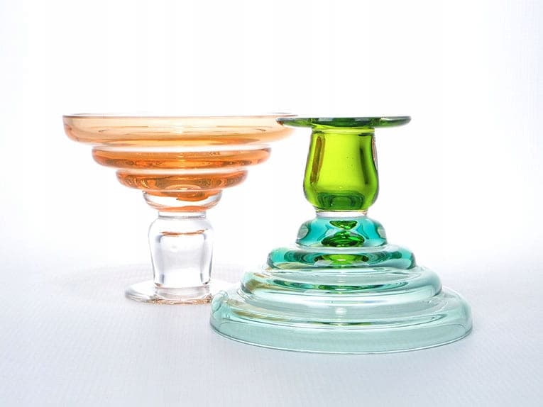 Para świeczników modernistycznych, szkło wielobarwne, Czechy, lata 60. - 194250