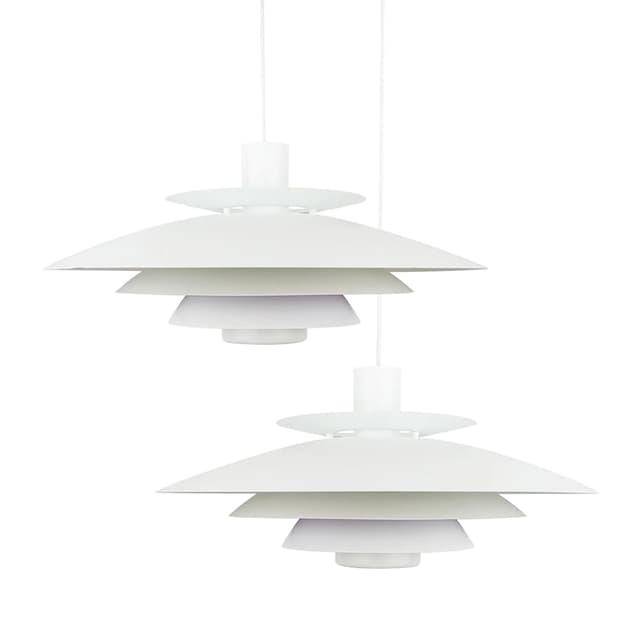 White Aluminum Pendant Lamps, Form Light, Denmark, 1980s - DIMENSION