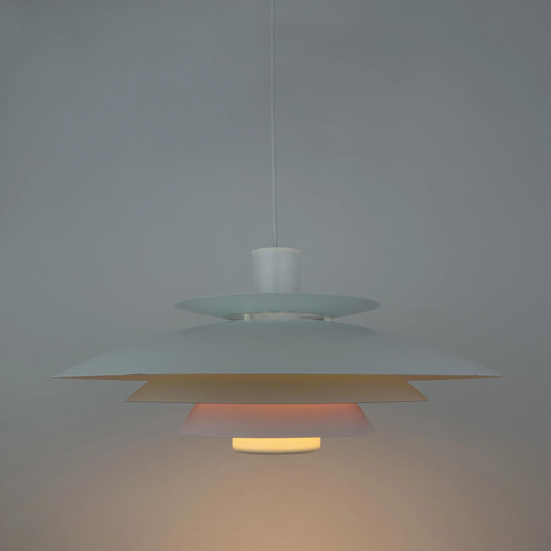 White Aluminum Pendant Lamps, Form Light, Denmark, 1980s - 194302