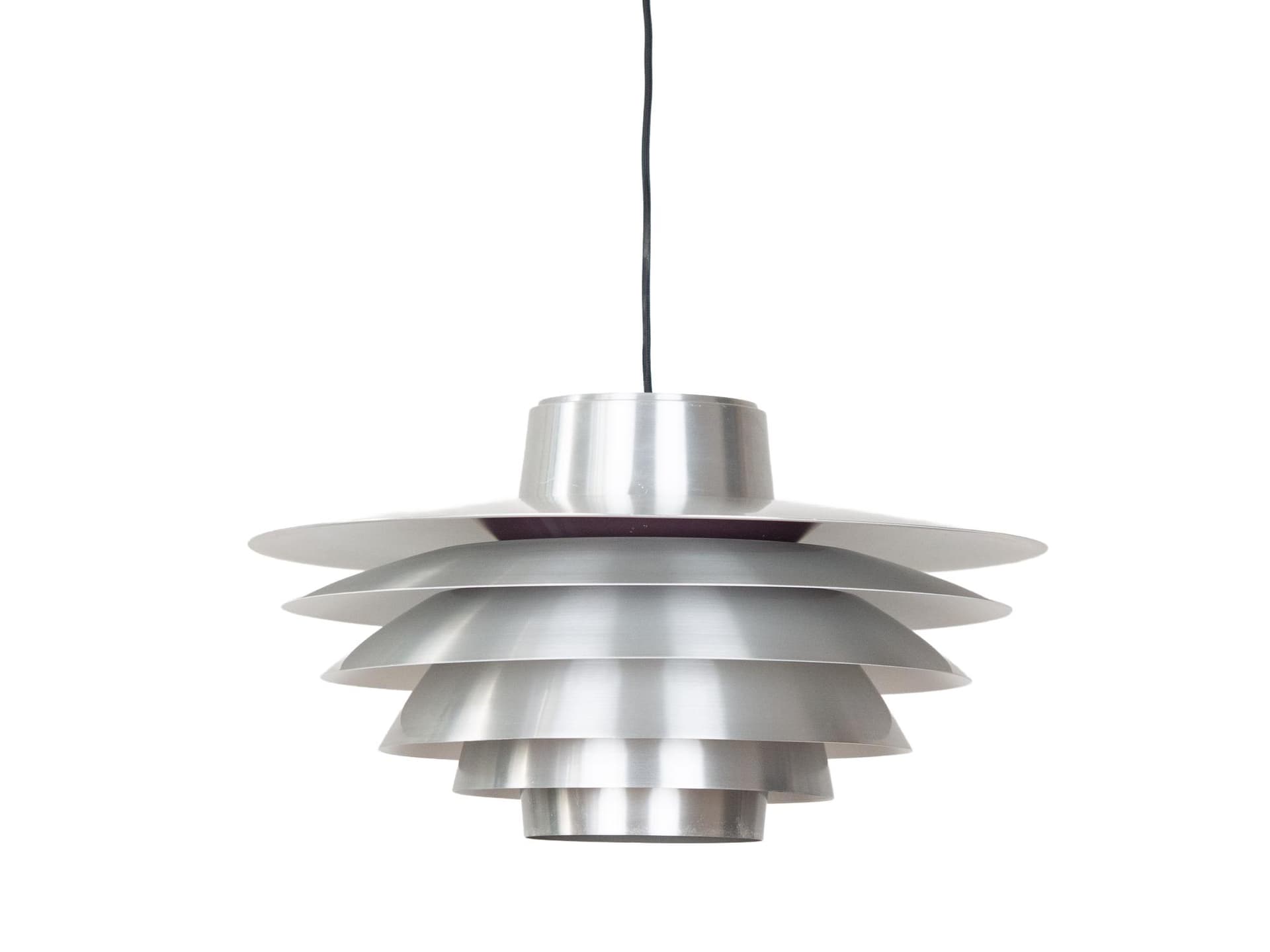 Pendant Lamp Verona, silver aluminum, by S. Middelboe, Lyfa, Denmark, 1960s.