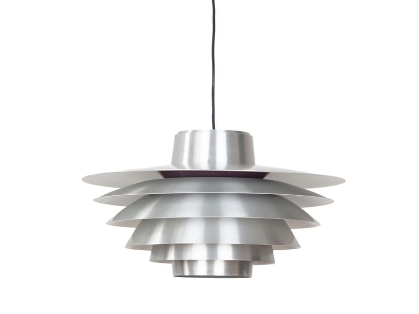 Pendant Lamp Verona, silver aluminum, by S. Middelboe, Lyfa, Denmark, 1960s.