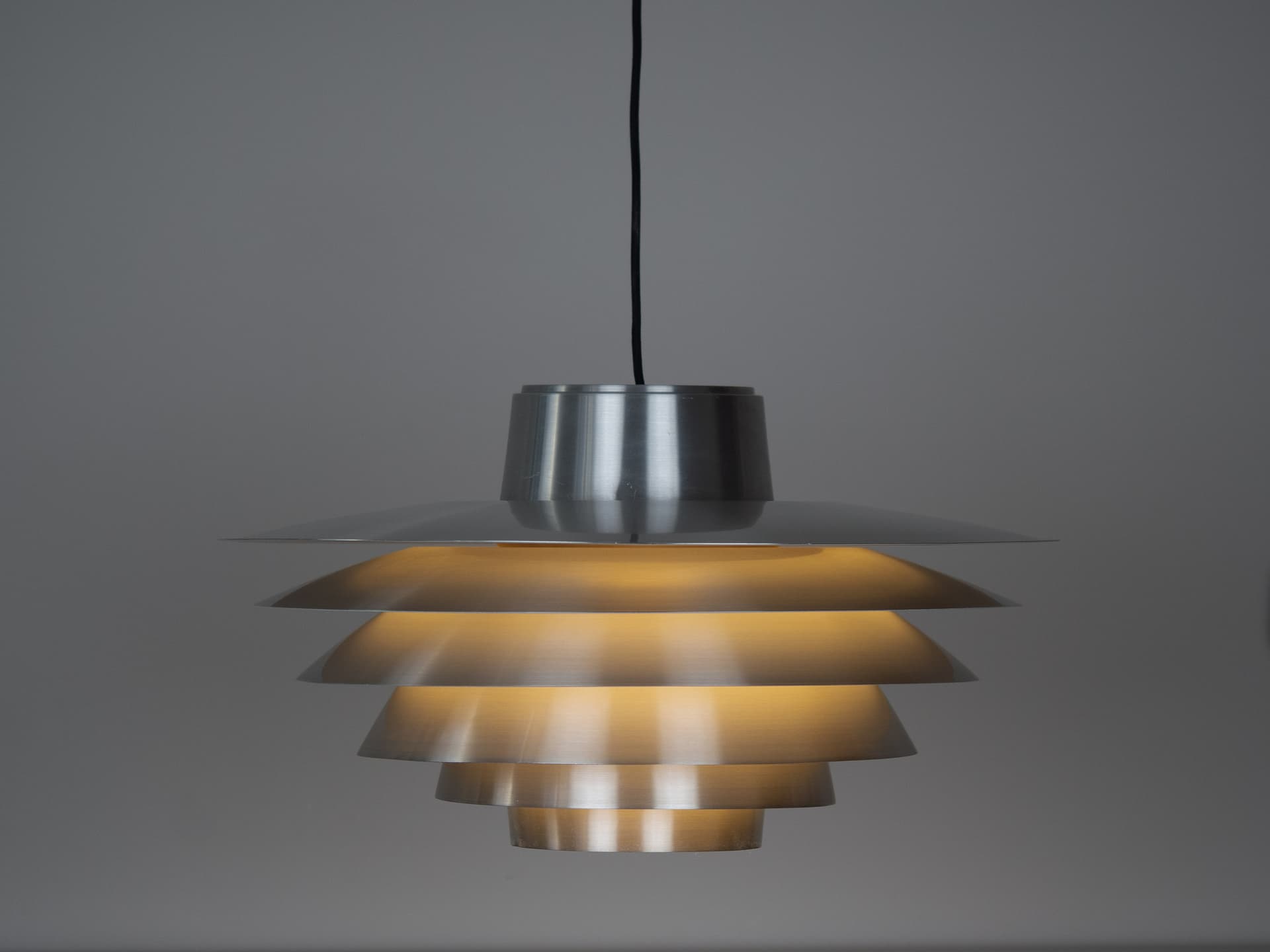 Pendant Lamp Verona, silver aluminum, by S. Middelboe, Lyfa, Denmark, 1960s. - 194429