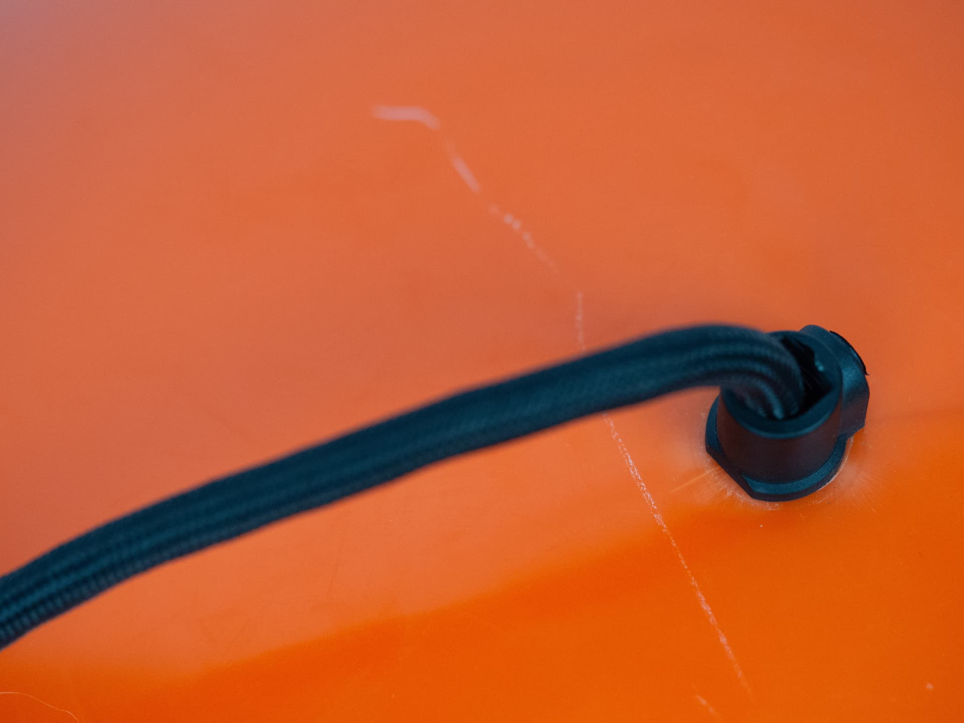 Pendant lamp, red metal, Denmark, 1980s. - 194501