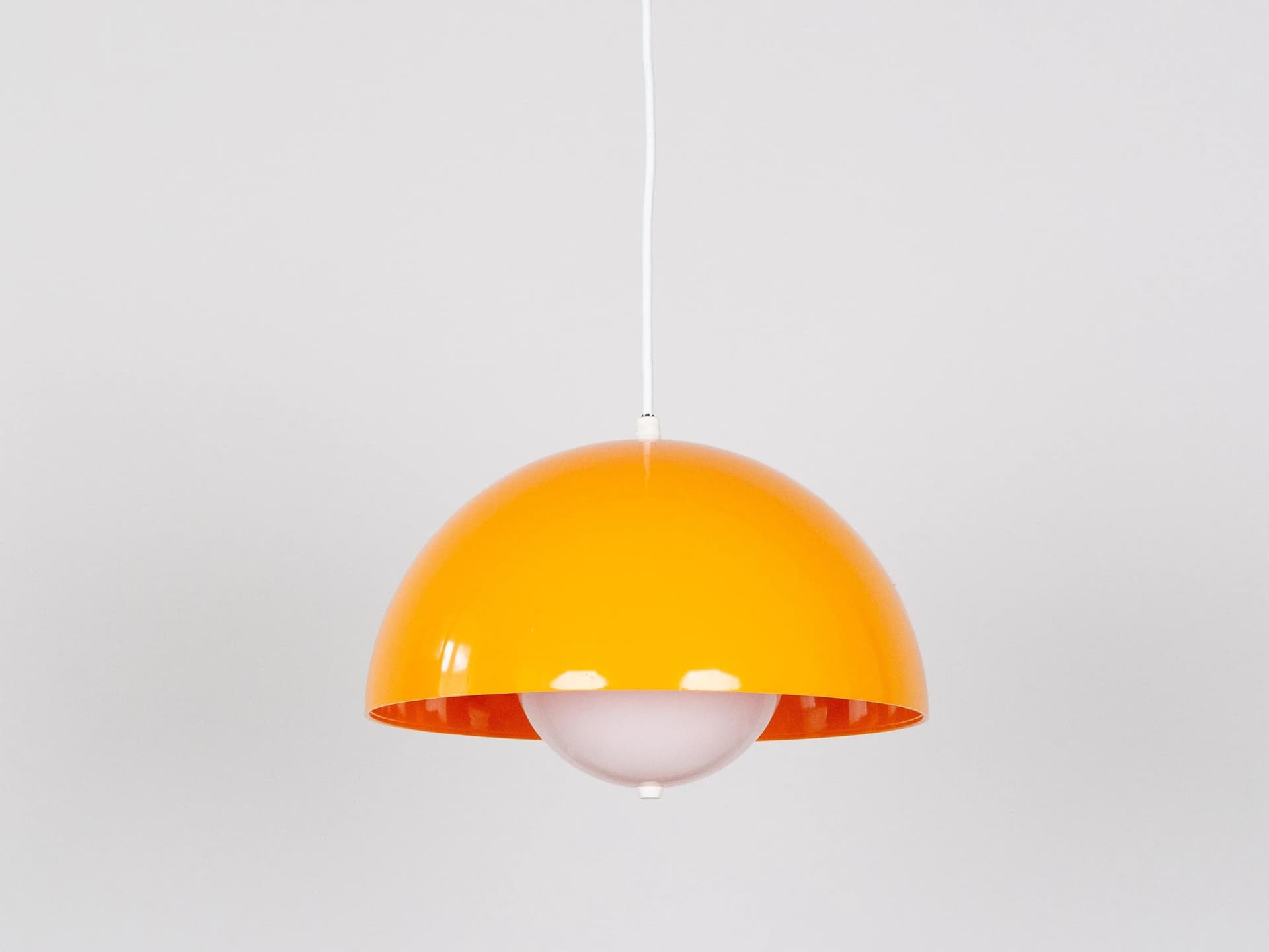 Pomarańczowe aluminiowe lampy wiszące space-age, Dania, lata 70. - 13583