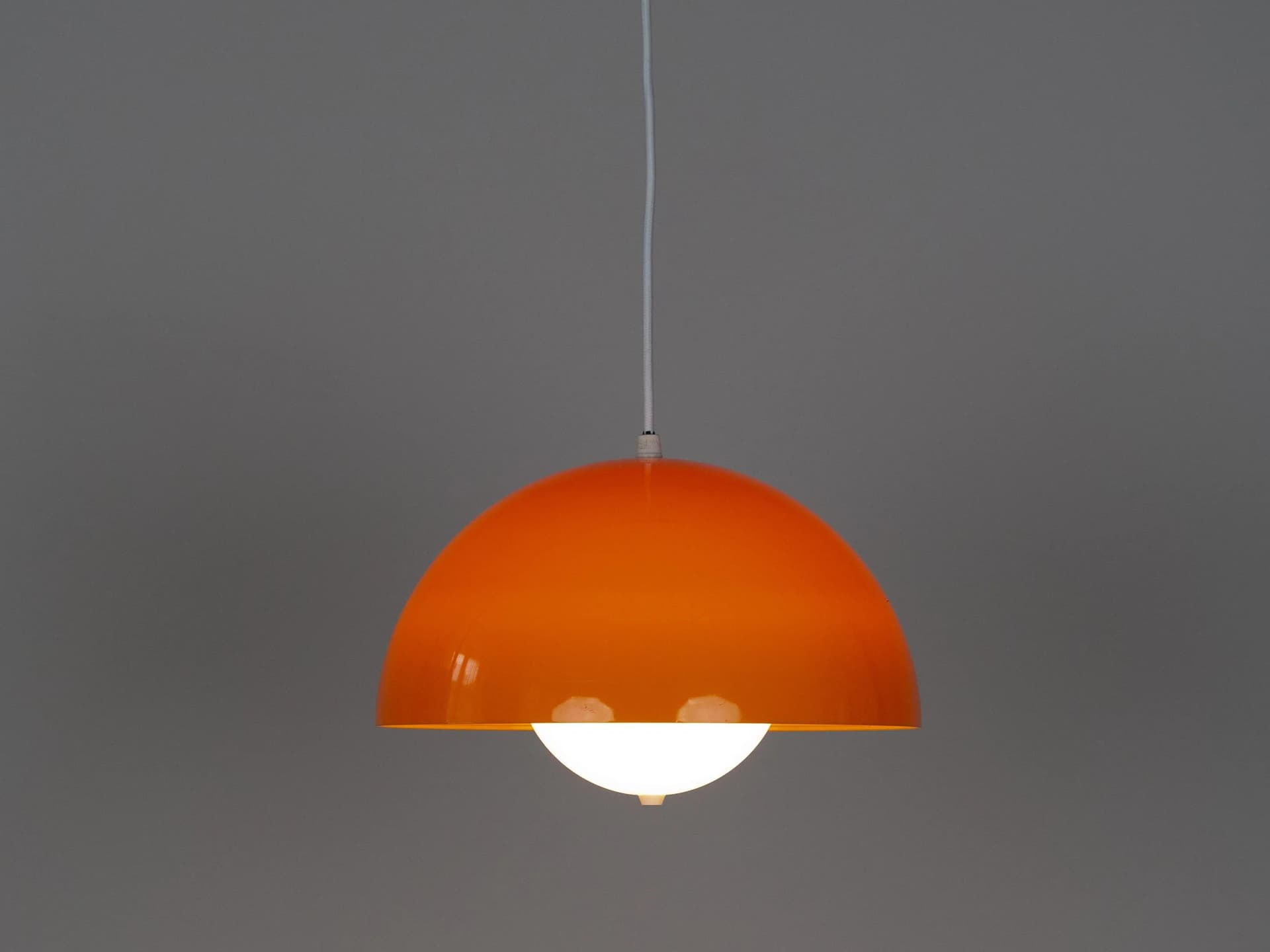 Pomarańczowe aluminiowe lampy wiszące space-age, Dania, lata 70. - 13581