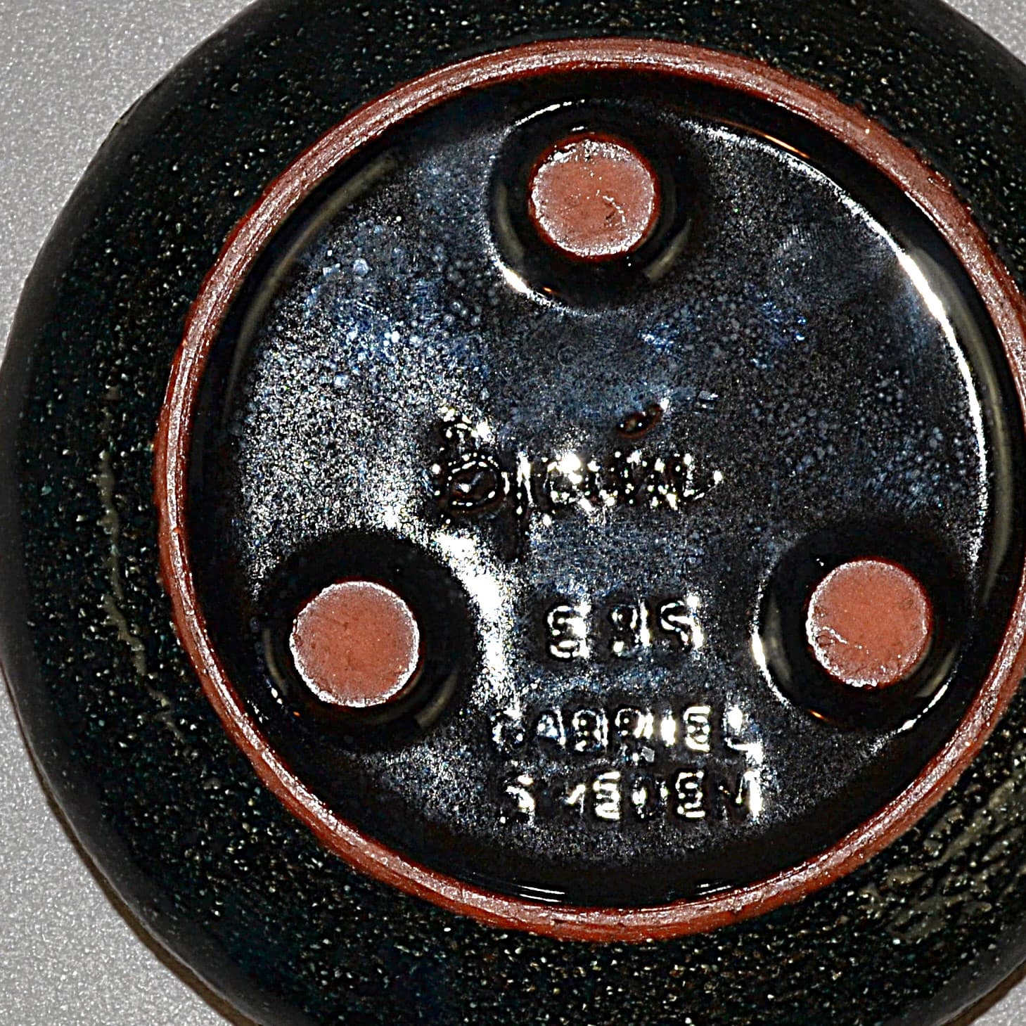 Set of decorative vessels, brown black, ceramics, by E. Bjerény, Sweden, 1960s. - 194563