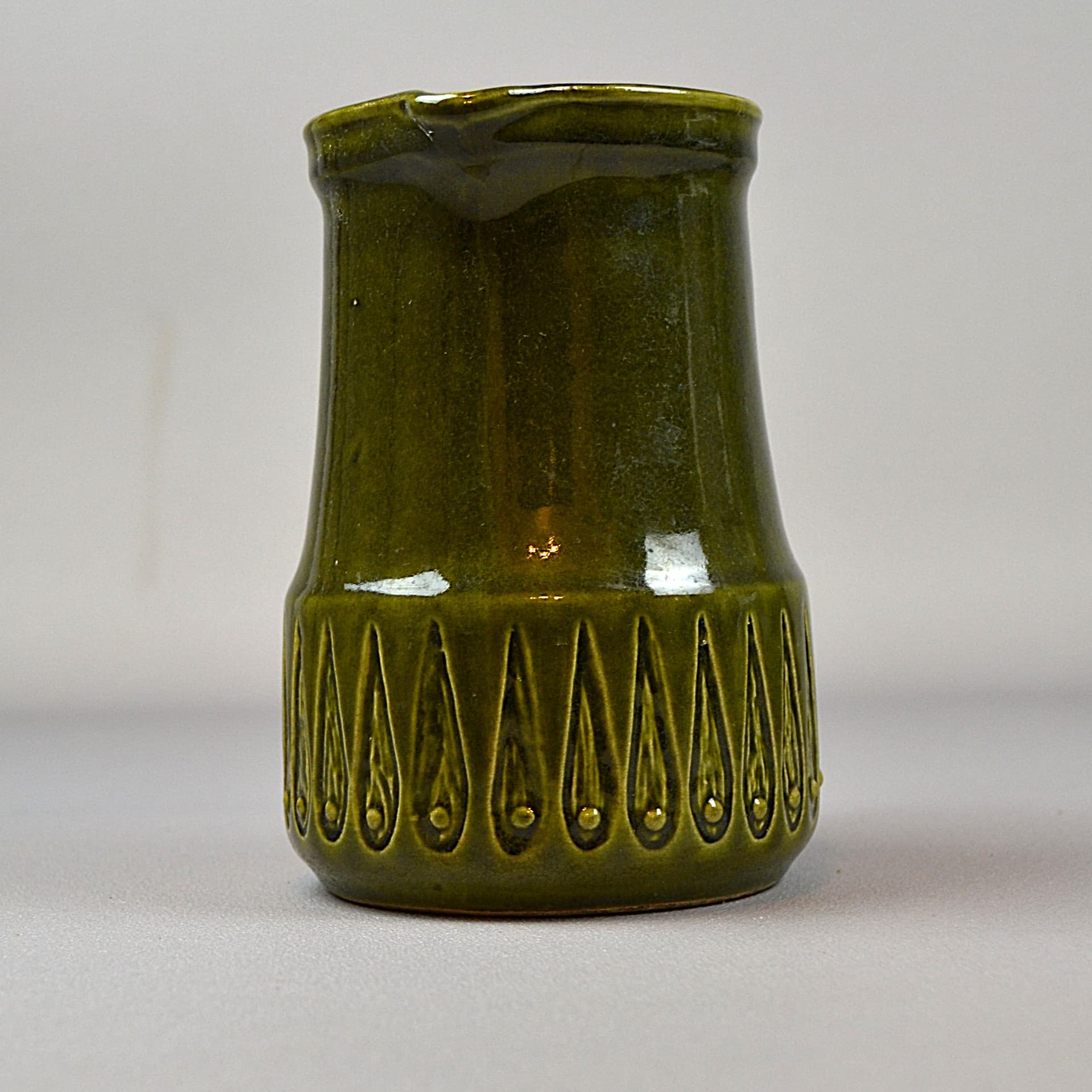 Dzbanek, oliwkowozielony, ceramika, Niemcy, lata 70. - 194580