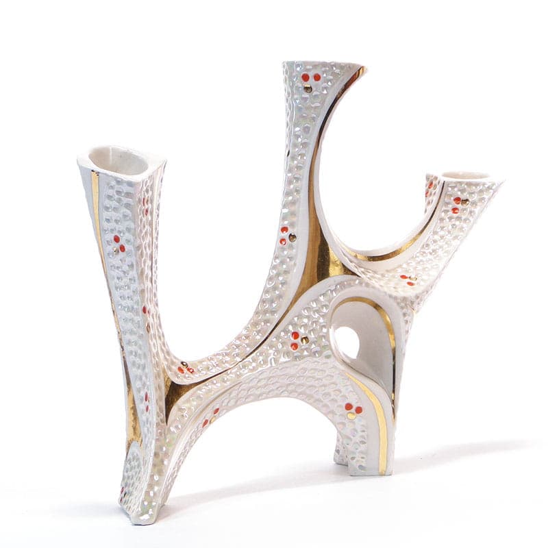 Świecznik Pop Art, porcelana biała, Steatyt, Polska, lata 60. - 194662