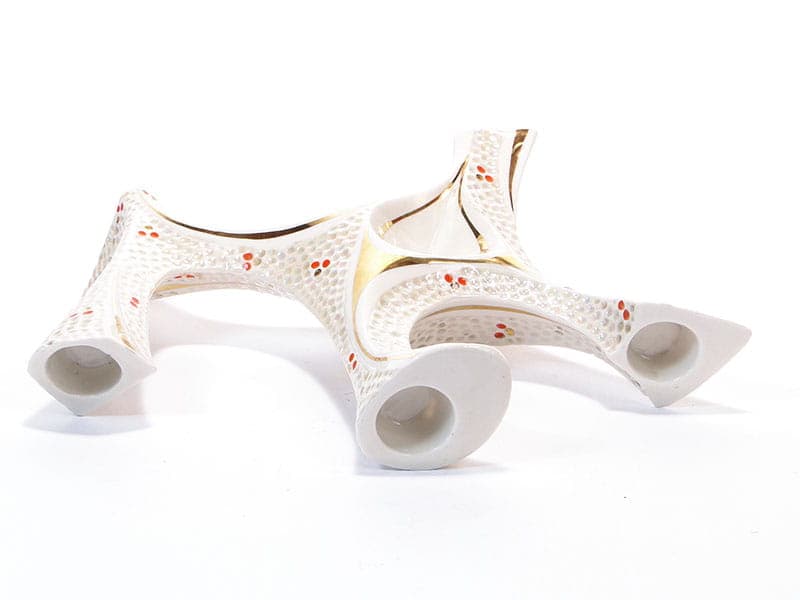 Świecznik Pop Art, porcelana biała, Steatyt, Polska, lata 60. - 194660