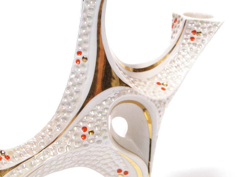 Świecznik Pop Art, porcelana biała, Steatyt, Polska, lata 60. - 194663