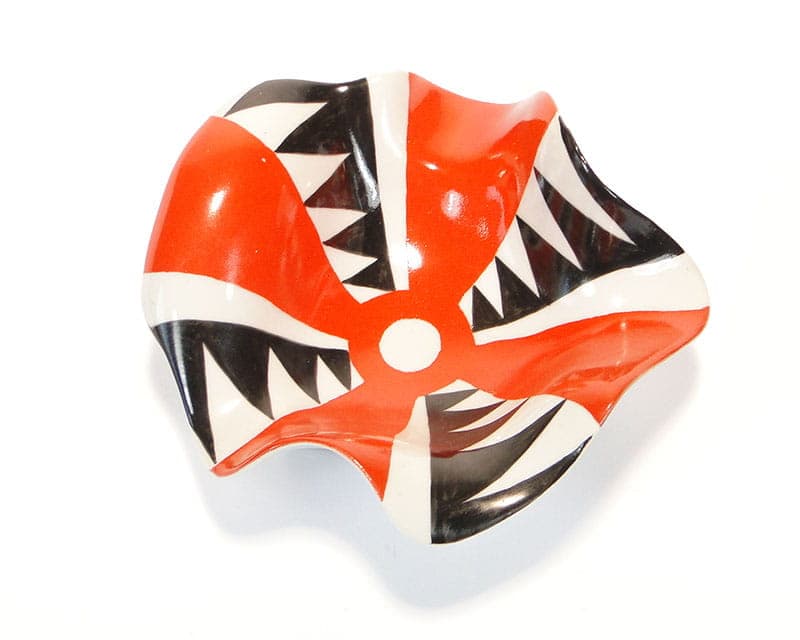 Bowl, red ceramics, by A. Chmiel, Poland, 1960s. - 194692