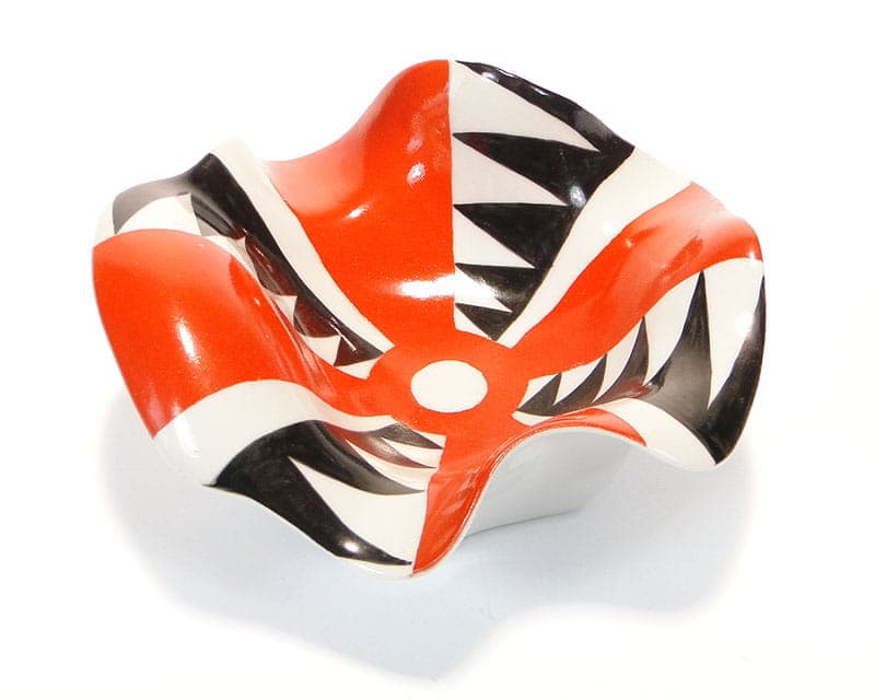 Bowl, red ceramics, by A. Chmiel, Poland, 1960s.