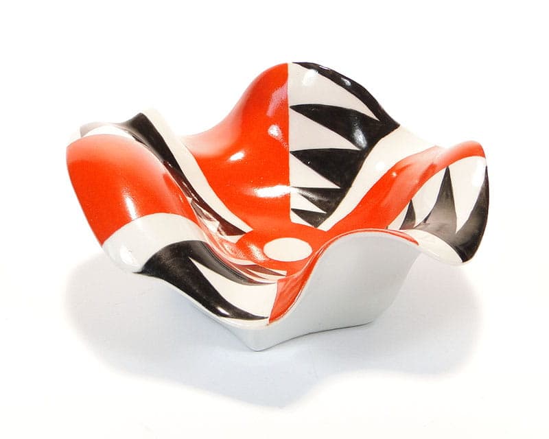 Bowl, red ceramics, by A. Chmiel, Poland, 1960s. - 194691