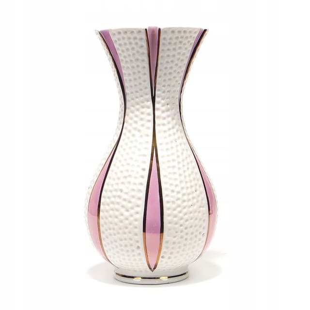 Wazon Pop Art, biały, porcelana, Polska, lata 60. - WYMIARY