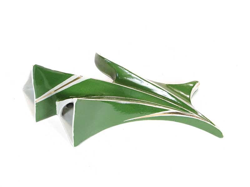 Wazon ścienny, zielony, porcelana, Polska, lata 60. - 194705