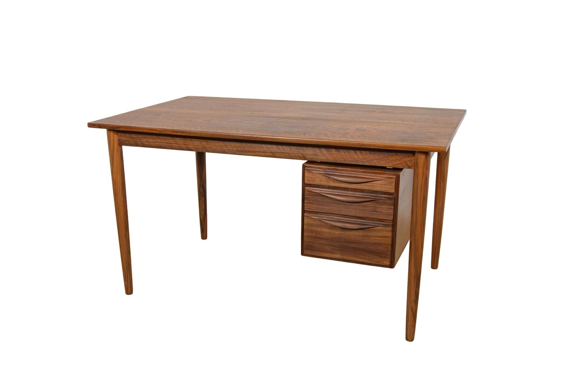 Desk, walnut brown, by R. Hansen, Denmark, 1960s