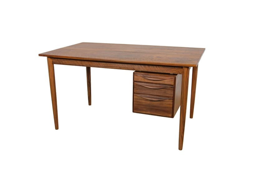 Desk, walnut brown, by R. Hansen, Denmark, 1960s