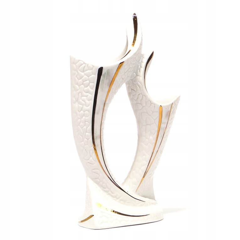 Wazon podwójny, biel, porcelana, Steatyt, Polska, lata 60. - 194772