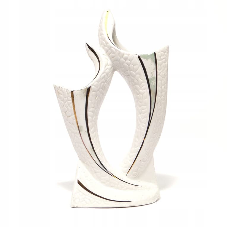 Wazon podwójny, biel, porcelana, Steatyt, Polska, lata 60. - 194774