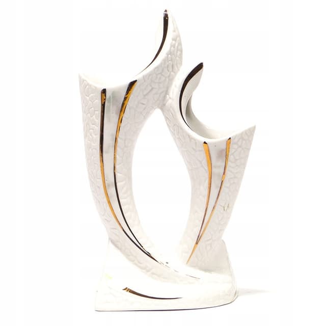 Wazon podwójny, biel, porcelana, Steatyt, Polska, lata 60. - WYMIARY