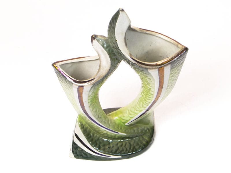 Wazon, oliwkowy, porcelana, Steatyt, Polska, lata 60. - 194793