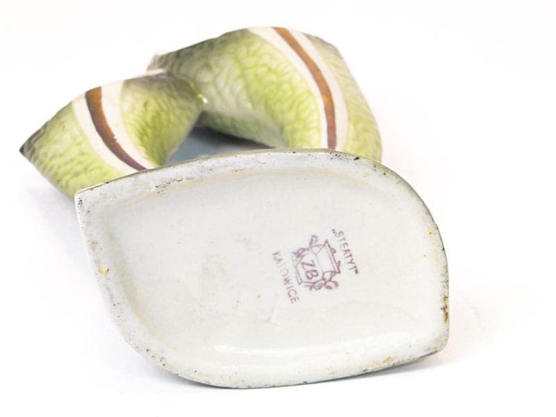 Wazon, oliwkowy, porcelana, Steatyt, Polska, lata 60. - 194794