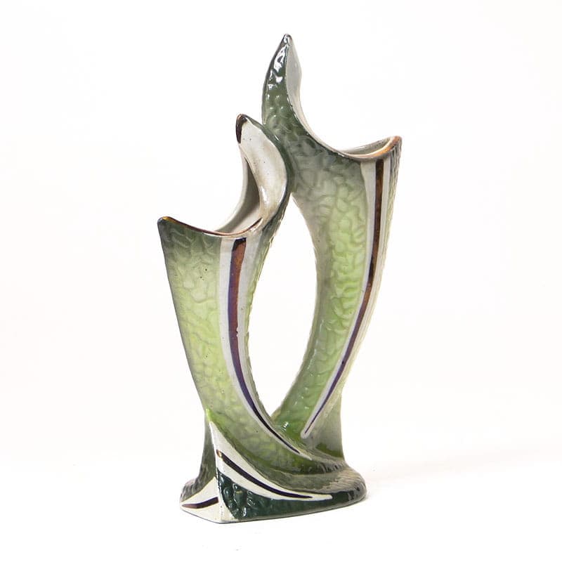 Wazon, oliwkowy, porcelana, Steatyt, Polska, lata 60. - 194797