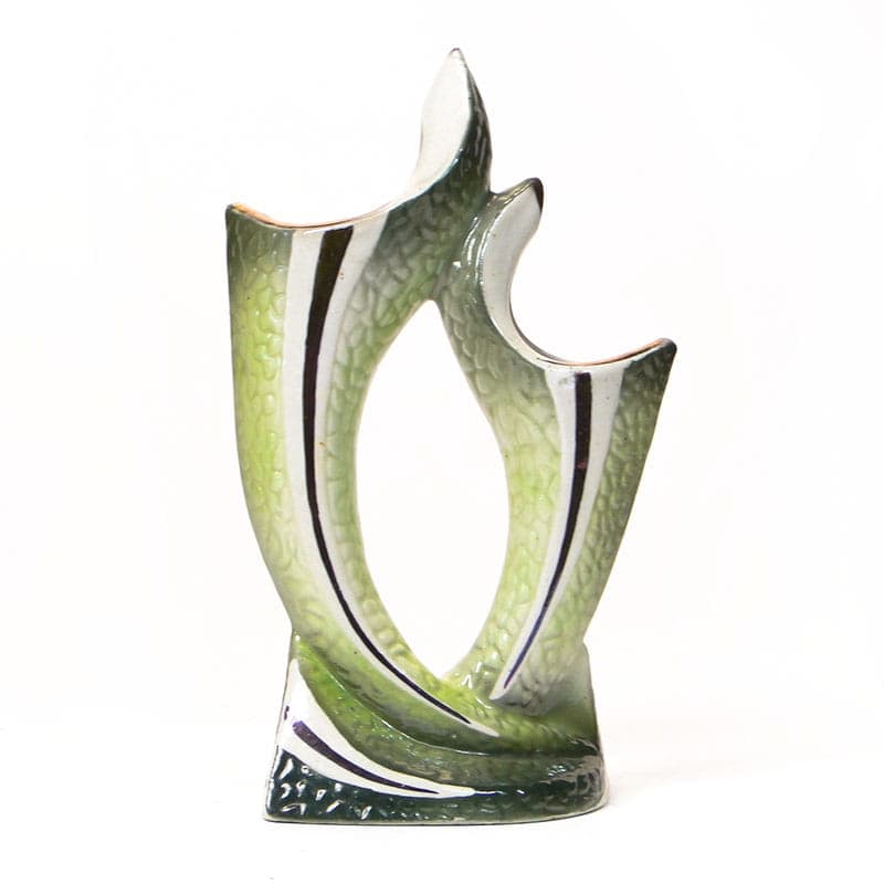 Wazon, oliwkowy, porcelana, Steatyt, Polska, lata 60.