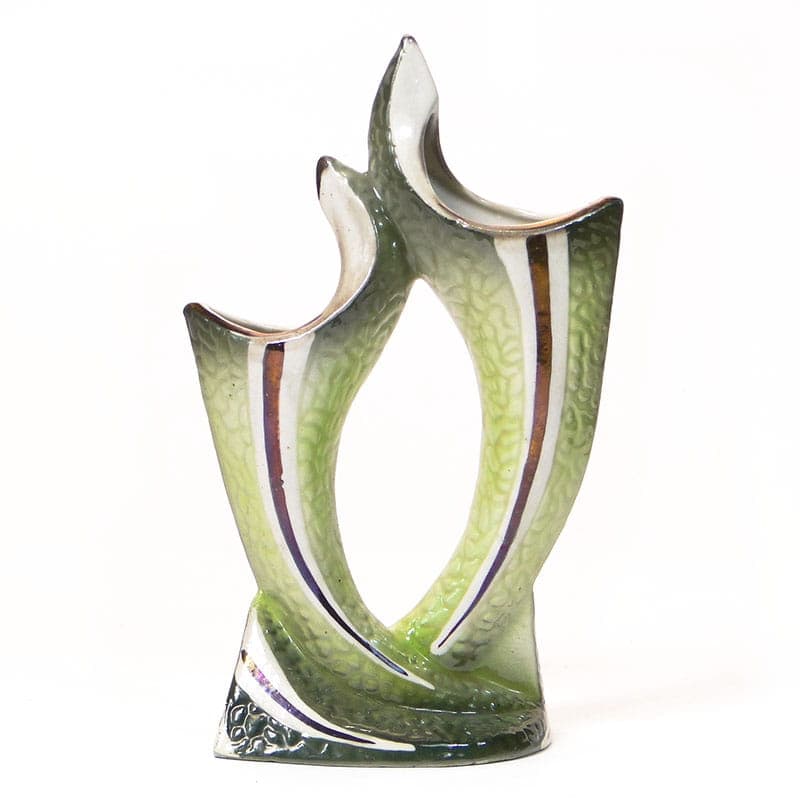 Wazon, oliwkowy, porcelana, Steatyt, Polska, lata 60. - 194796