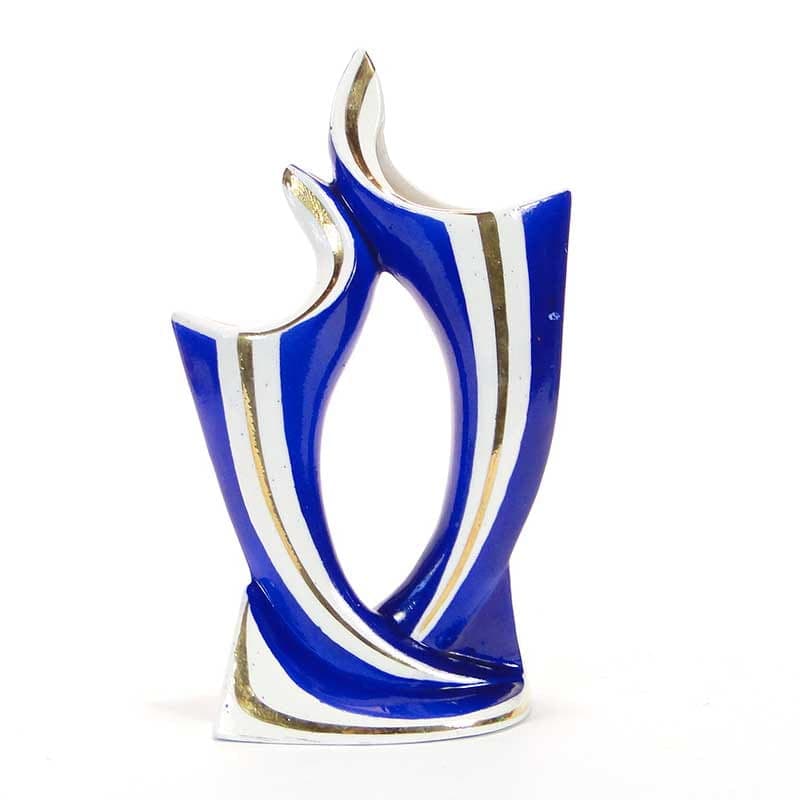 Wazon, porcelana niebieski, Polska, lata 60.