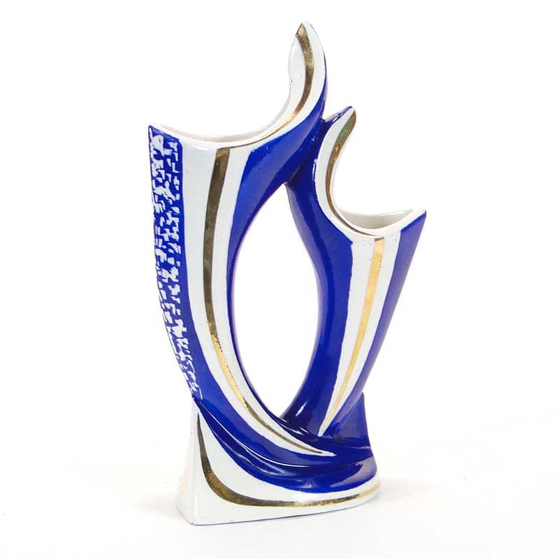 Wazon, porcelana niebieski, Polska, lata 60. - 194810