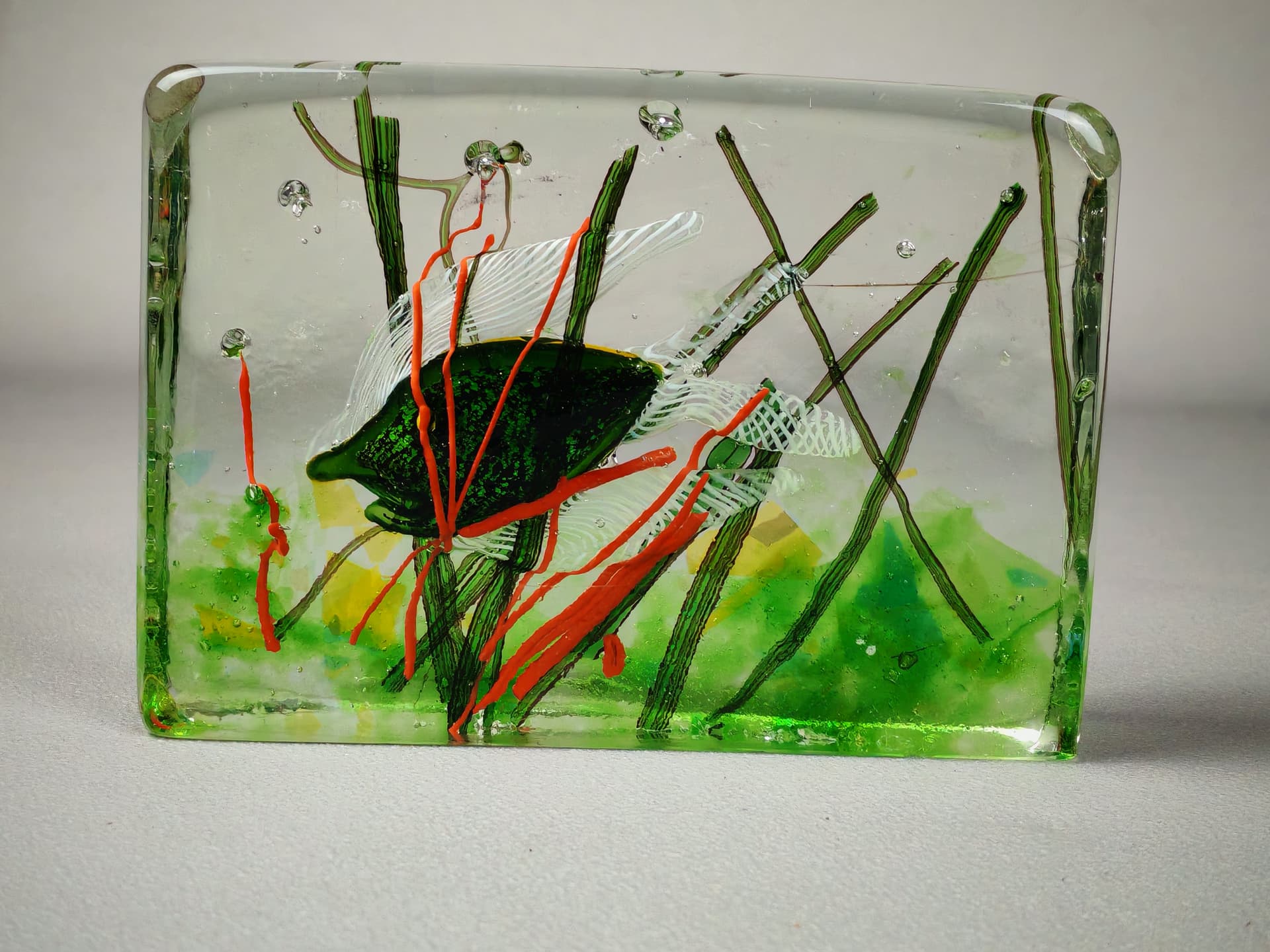 Rzeźba akwarium Murano, szkło transparent, Włochy, lata 60. - 194880