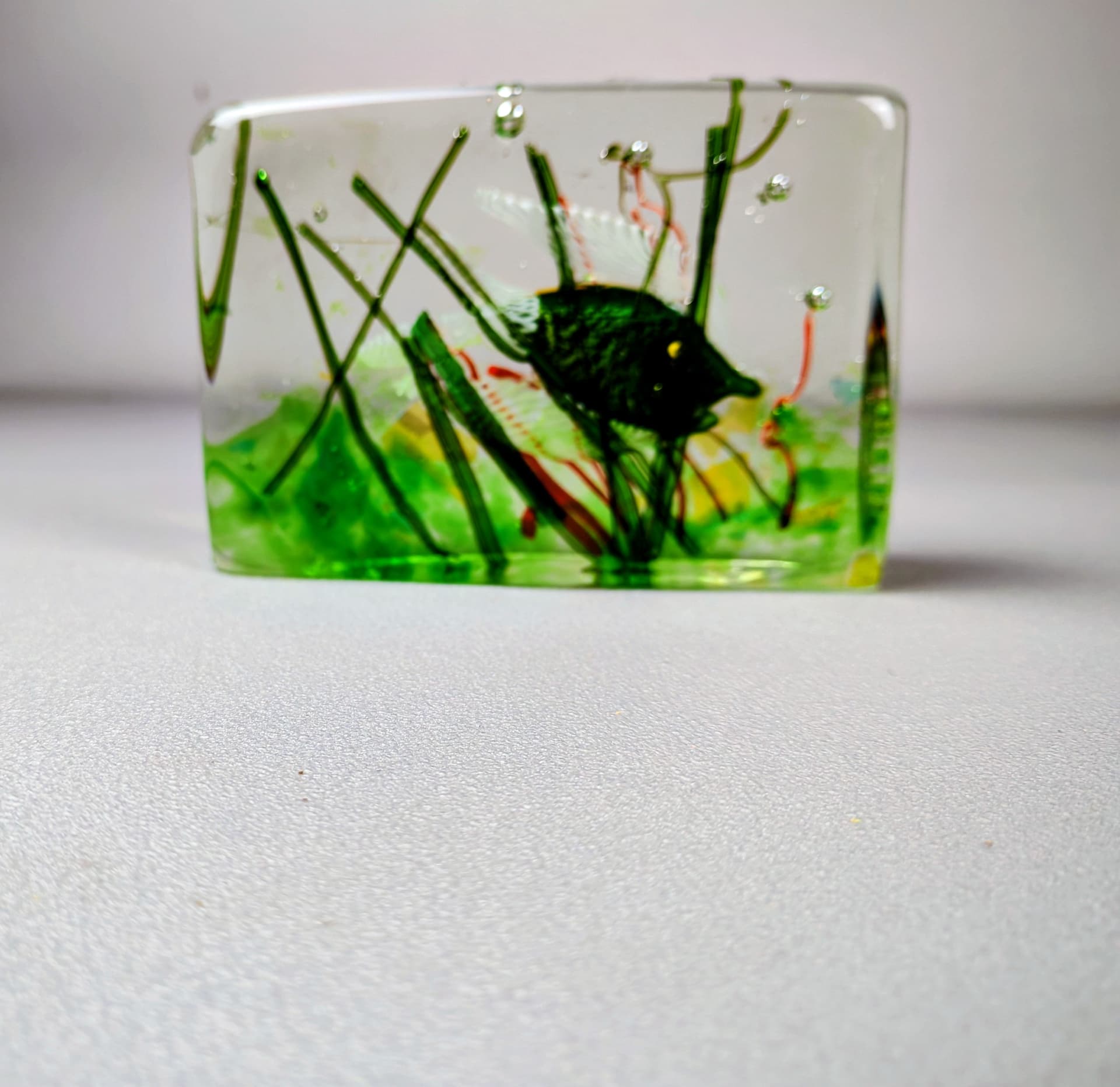 Rzeźba akwarium Murano, szkło transparent, Włochy, lata 60. - 194875
