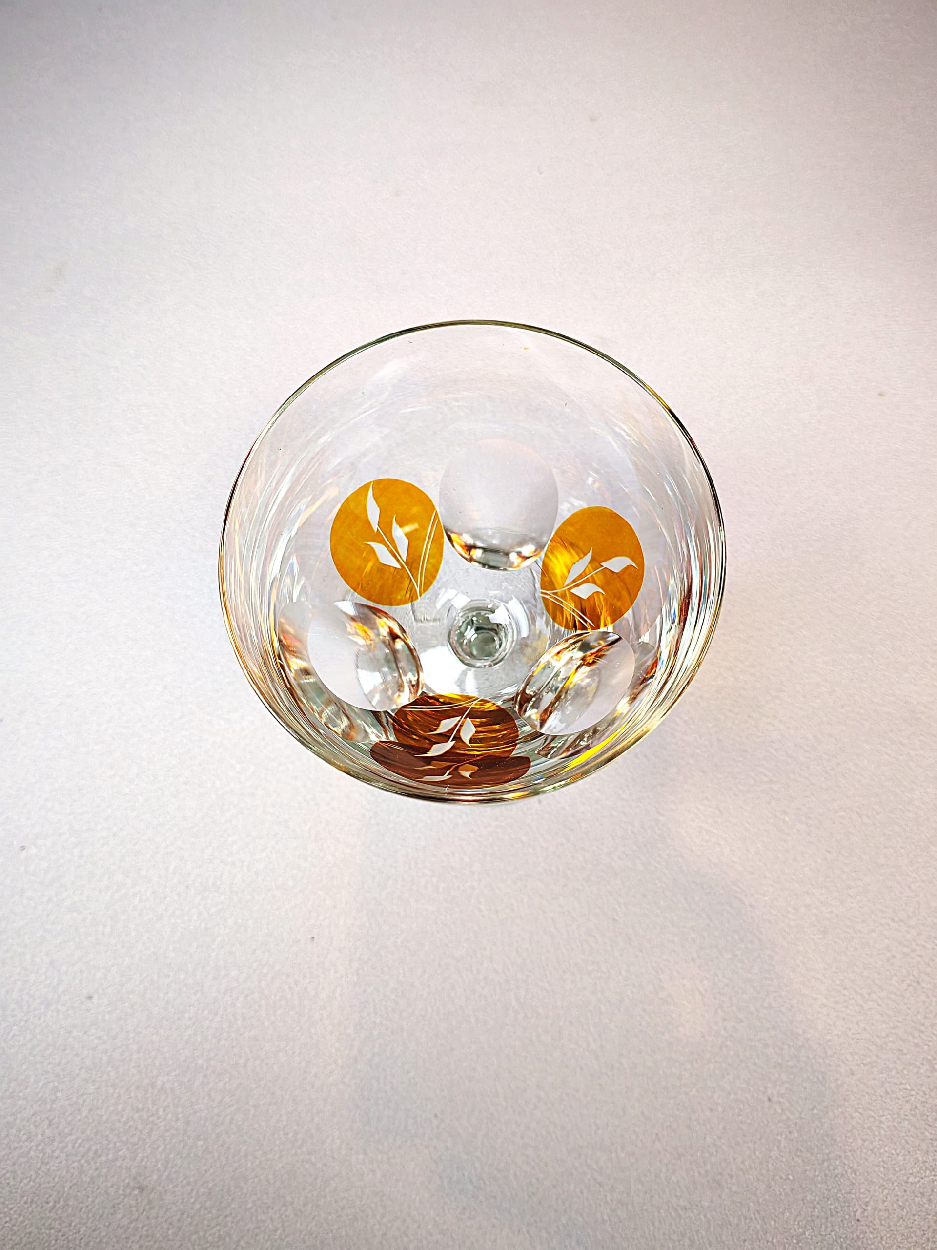 Komplet kieliszków do wina Golden Honey, transparentny, kryształ, art déco, początek XX w. - 194896