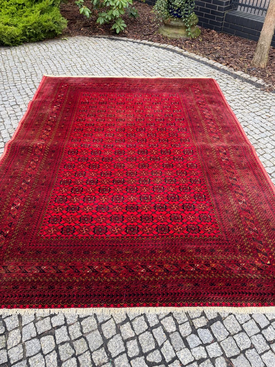 Dywan Bokhara 270x200 cm, czerwony, wełna, Afganistan, lata 70. - 194951