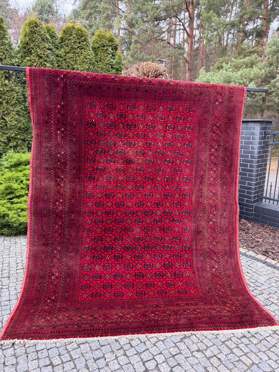 Dywan Bokhara 270x200 cm, czerwony, wełna, Afganistan, lata 70. - 194945