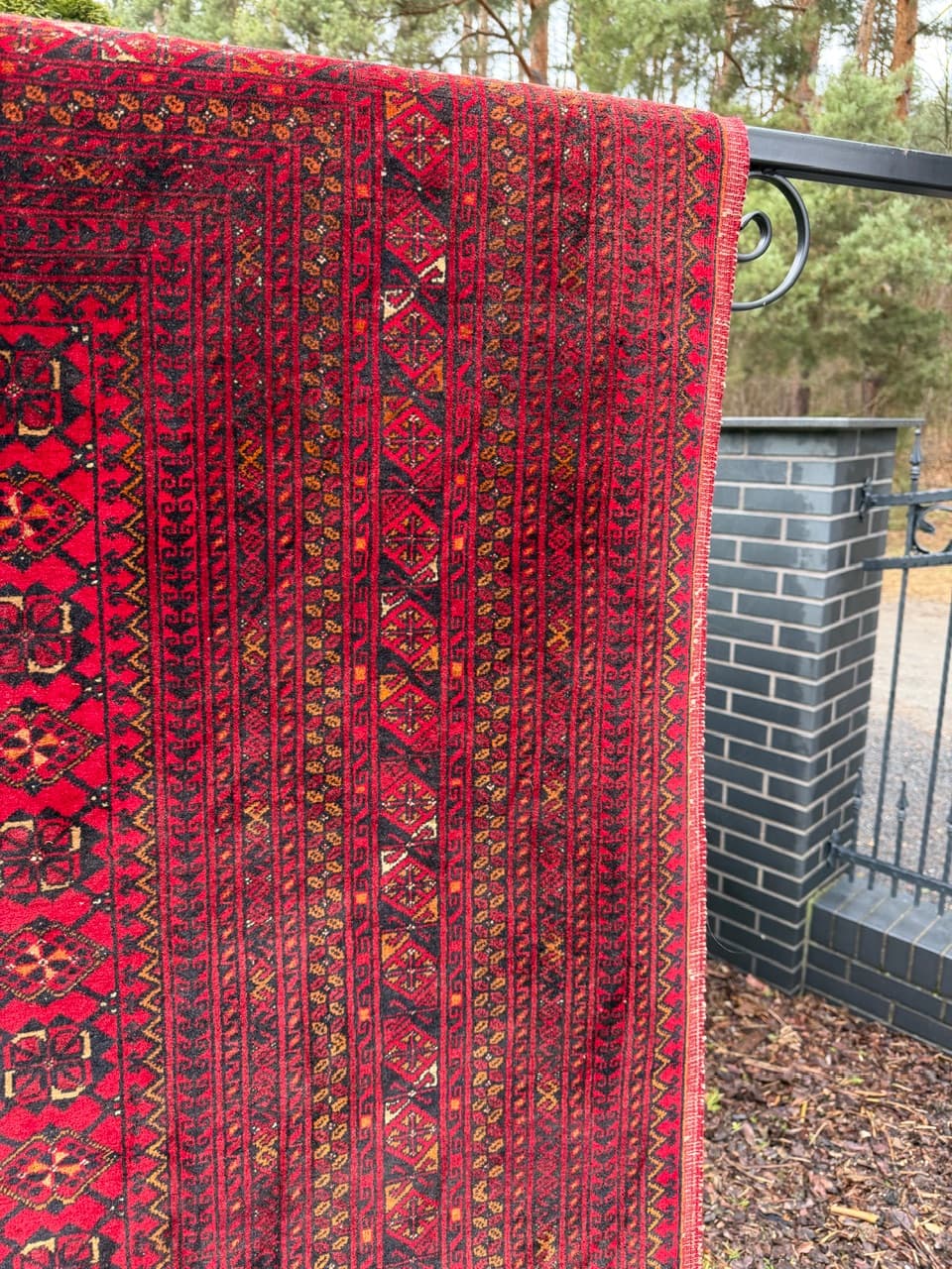 Dywan Bokhara 270x200 cm, czerwony, wełna, Afganistan, lata 70. - 194947