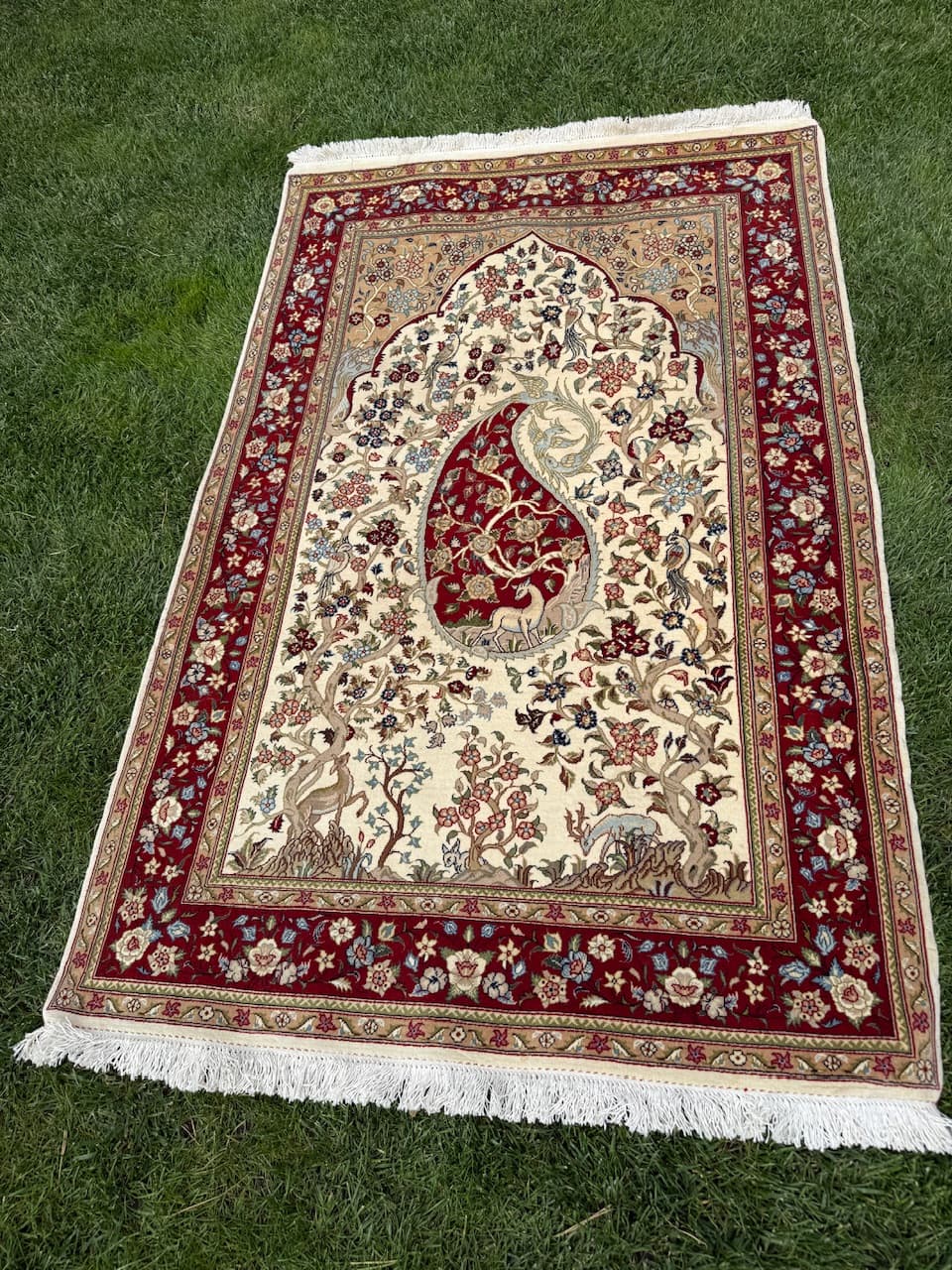 Dywan Tabriz Figural 170x104 cm, multikolor, wełna kaszmir, jedwab, Iran - 194970