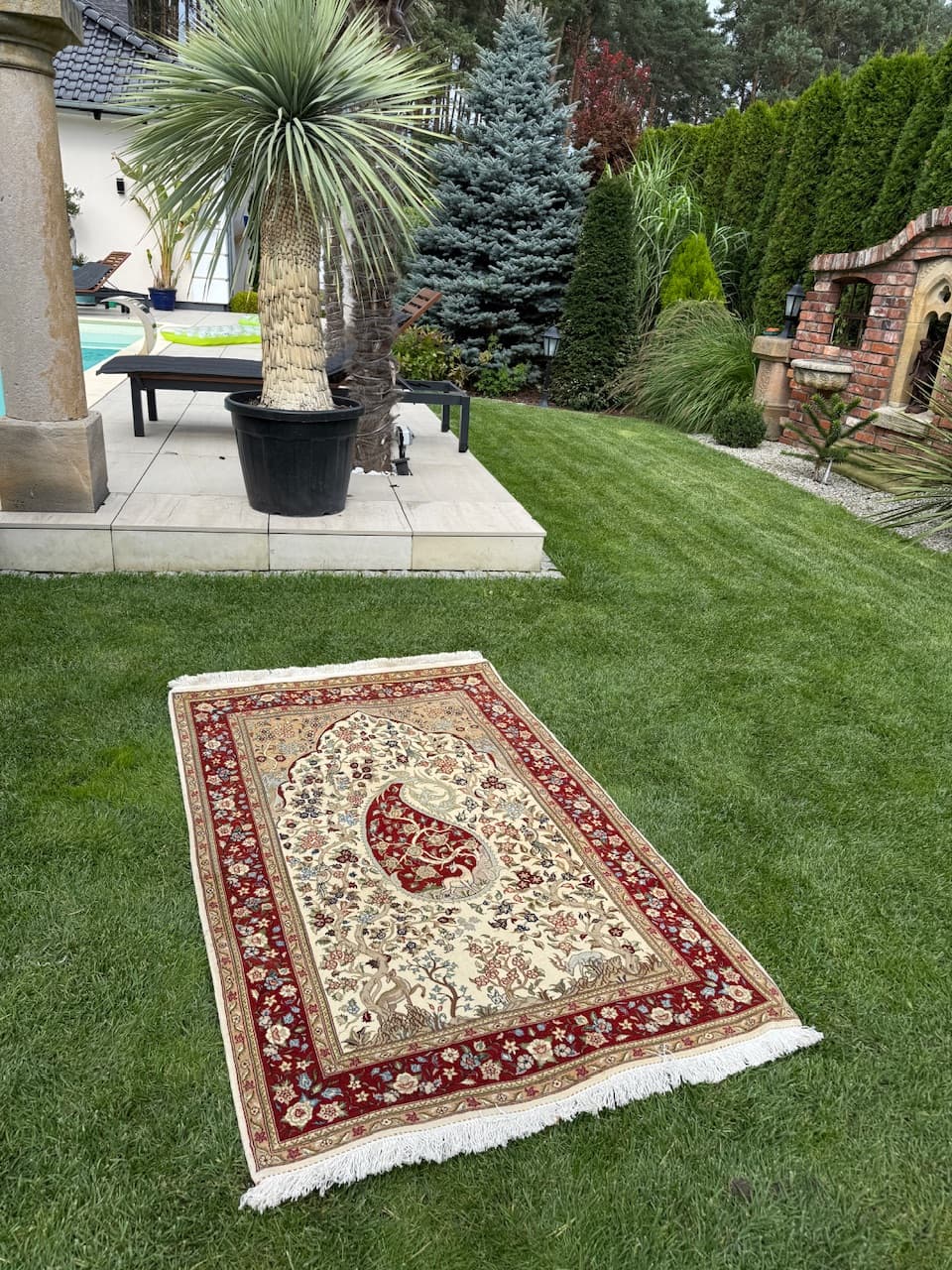 Dywan Tabriz Figural 170x104 cm, multikolor, wełna kaszmir, jedwab, Iran - 194971