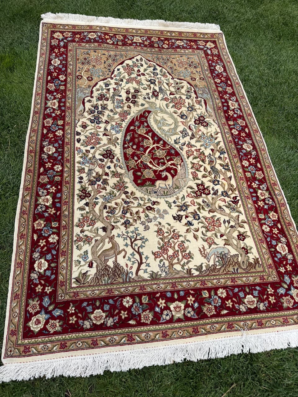 Dywan Tabriz Figural 170x104 cm, multikolor, wełna kaszmir, jedwab, Iran - 194973