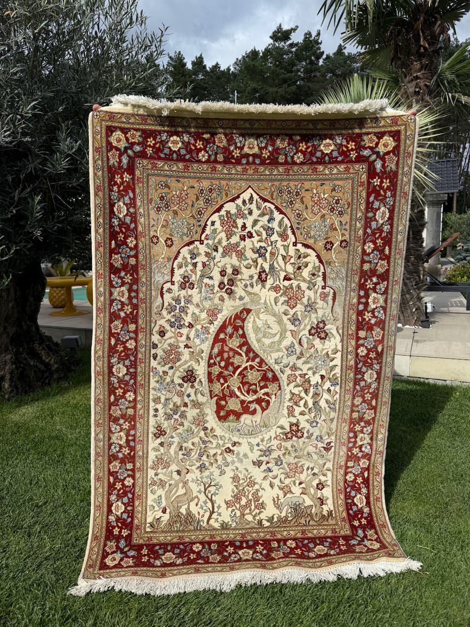 Dywan Tabriz Figural 170x104 cm, multikolor, wełna kaszmir, jedwab, Iran - 194960