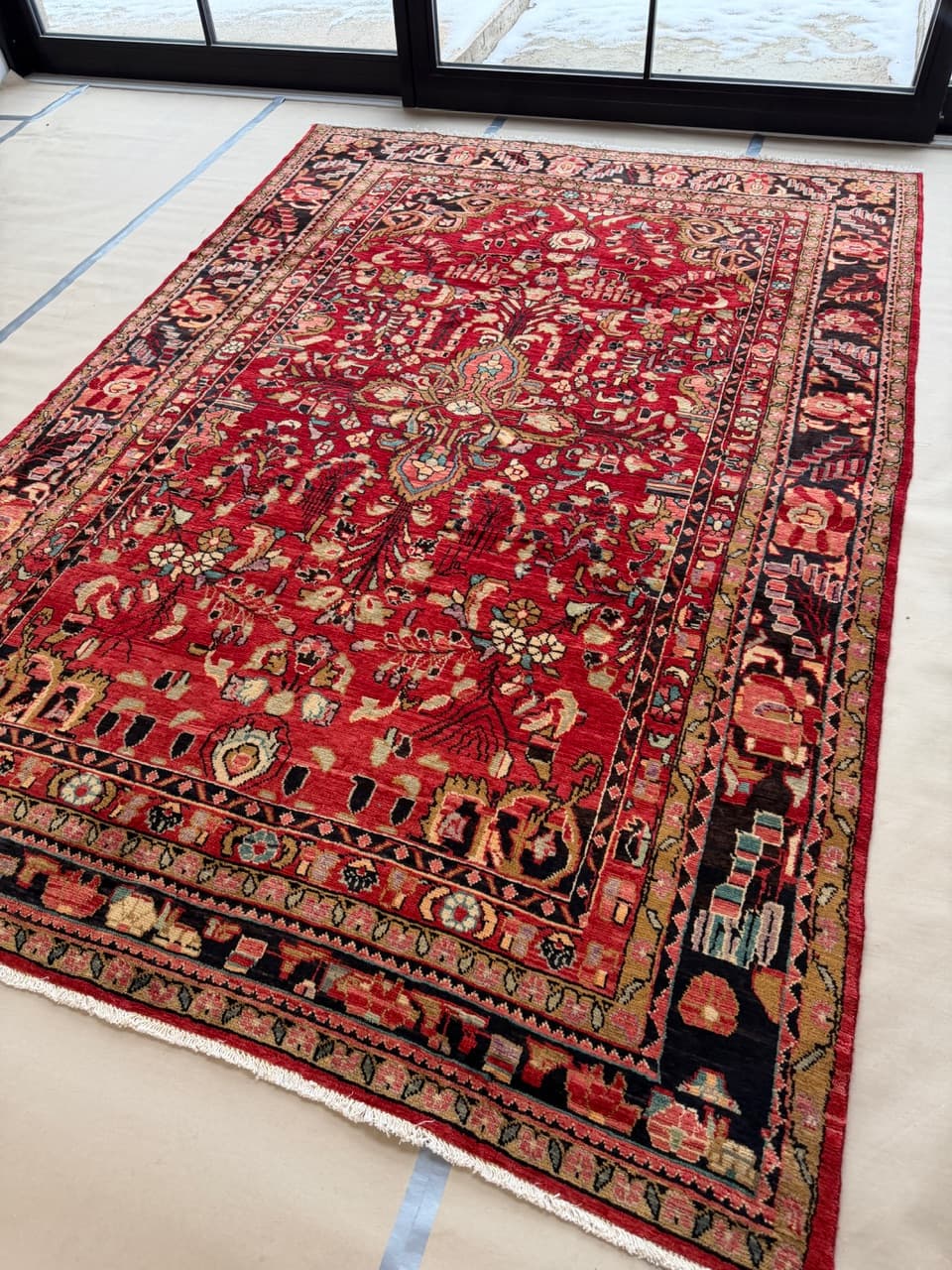 Dywan Lilian 335x225 cm, czerwony, wełna, Iran - 195006