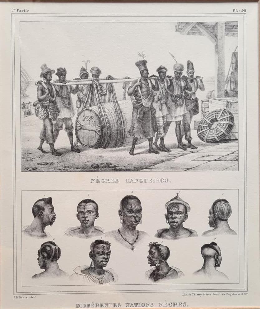 Para litografii, czarno-białe, papier, aut. J.-B. Debret, Francja, XIX w. - 195047