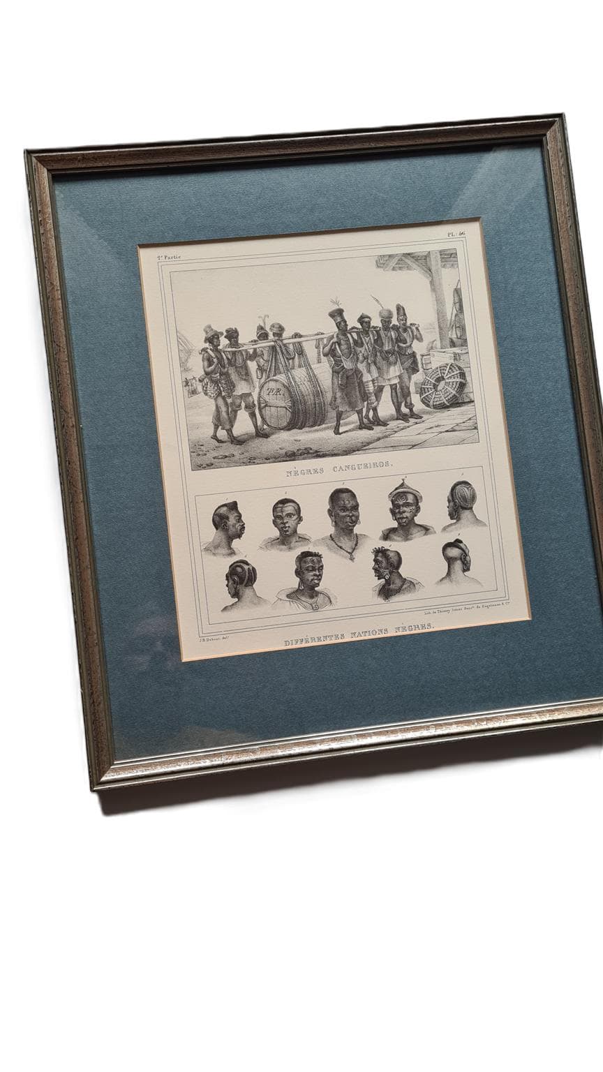 Para litografii, czarno-białe, papier, aut. J.-B. Debret, Francja, XIX w. - 195045