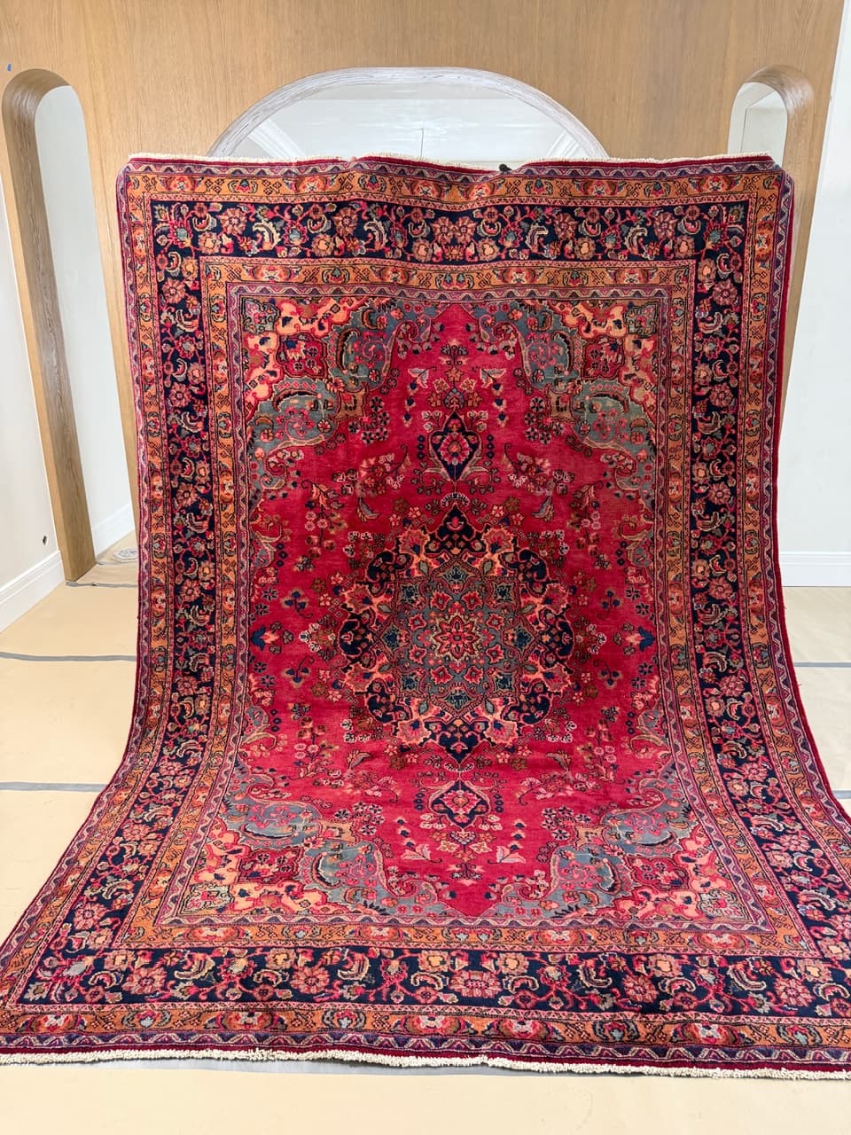 Dywan Keshan 330x240 cm, czerwony, wełna, Iran - 195078