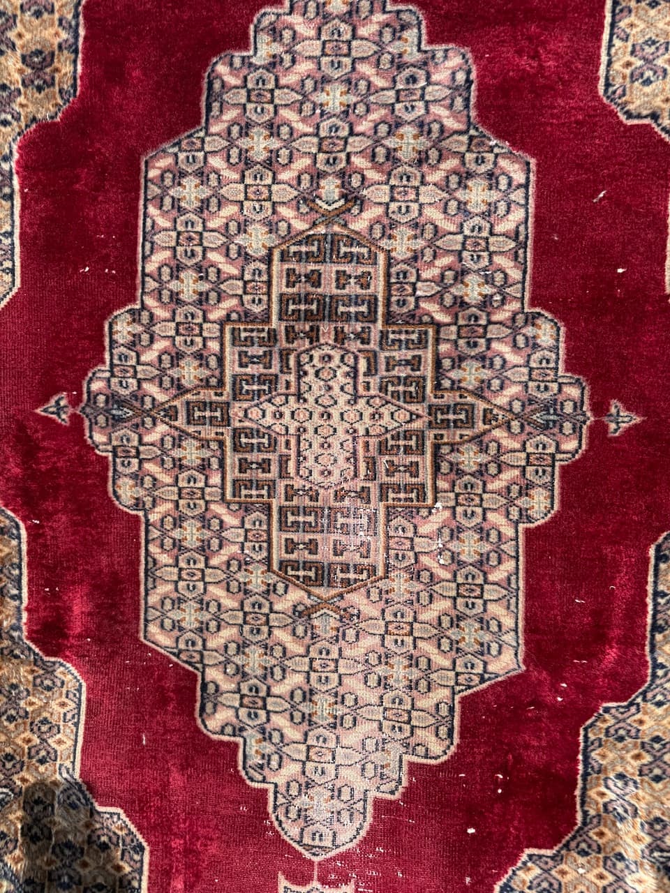 Dywan Buchara, Art déco, 195x130 cm, wełna czerwona, Pakistan, lata 70. - 195150