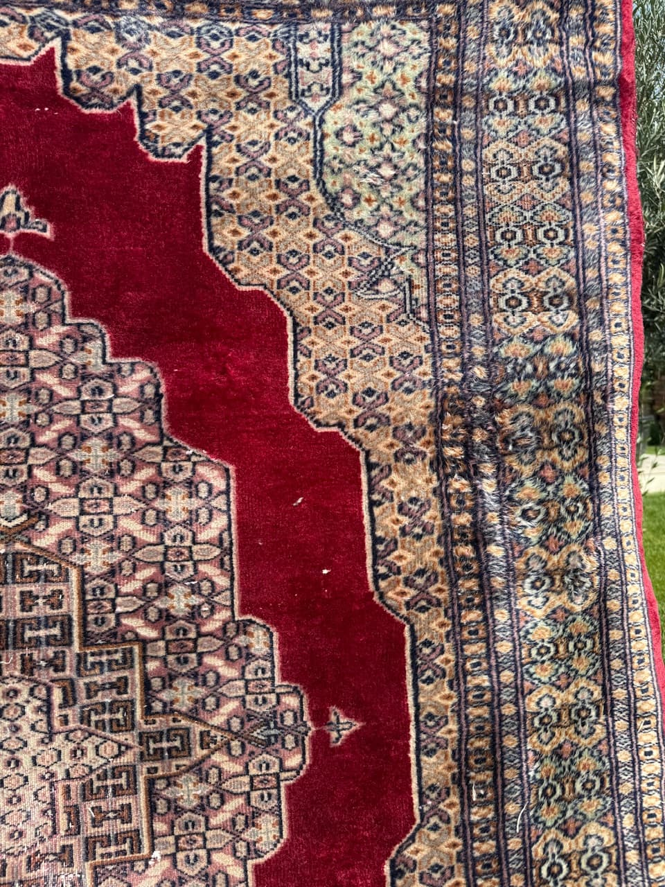 Dywan Buchara, Art déco, 195x130 cm, wełna czerwona, Pakistan, lata 70. - 195151