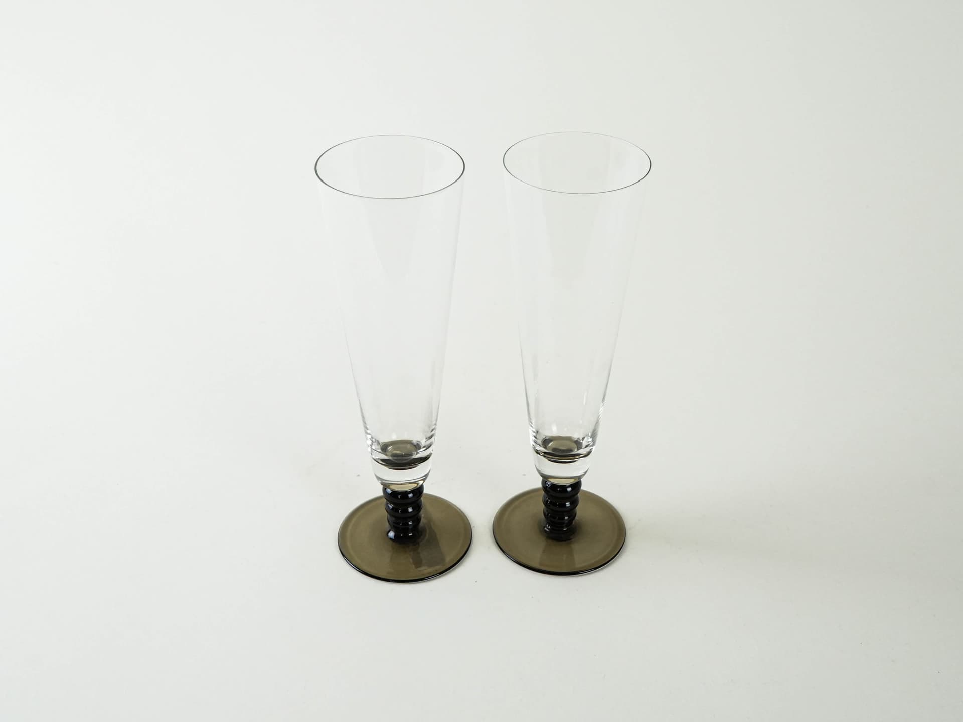 Pair of glasses, transparent glass, Italy, 1970s. - 195163
