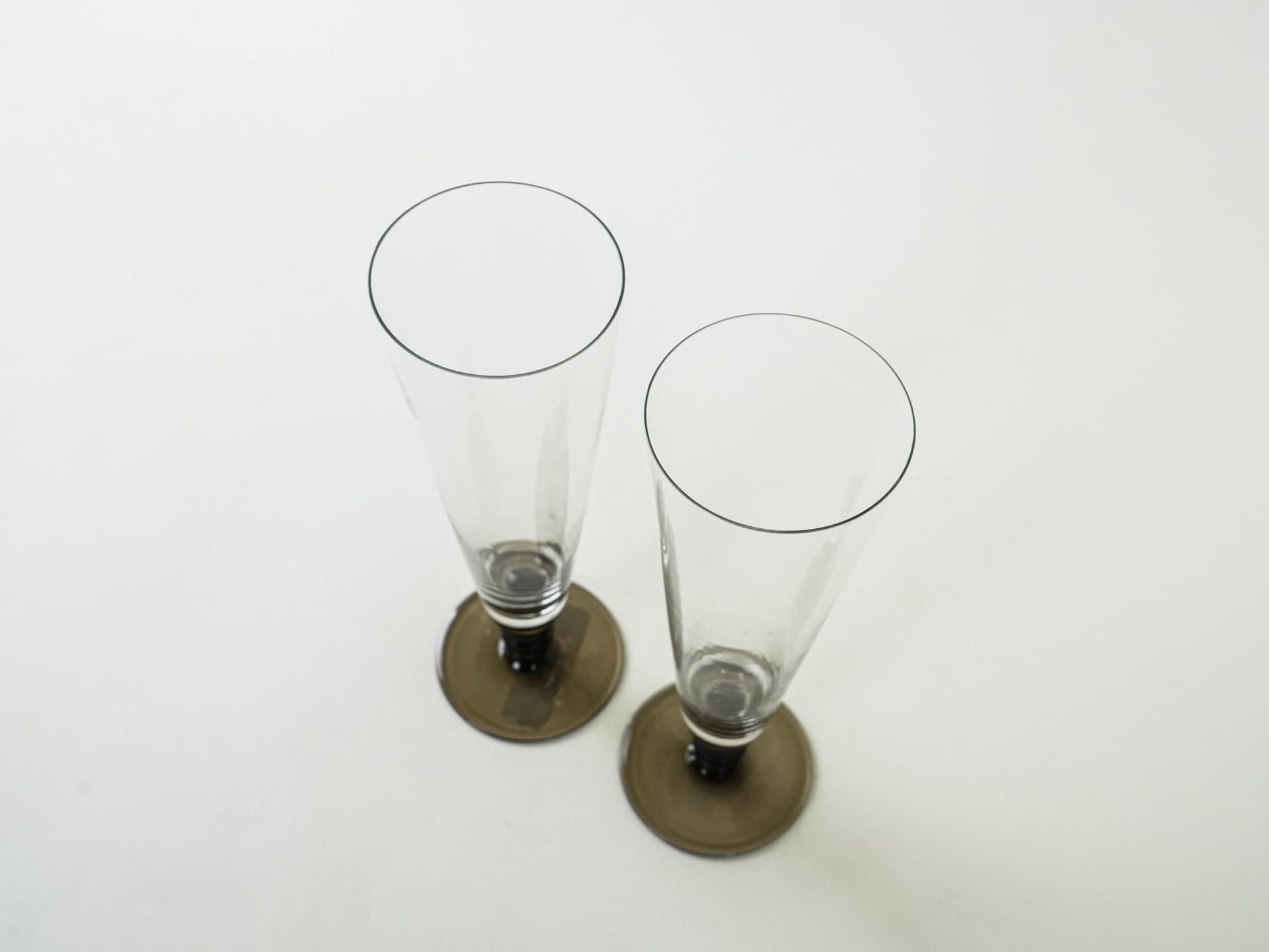 Pair of glasses, transparent glass, Italy, 1970s. - 195165