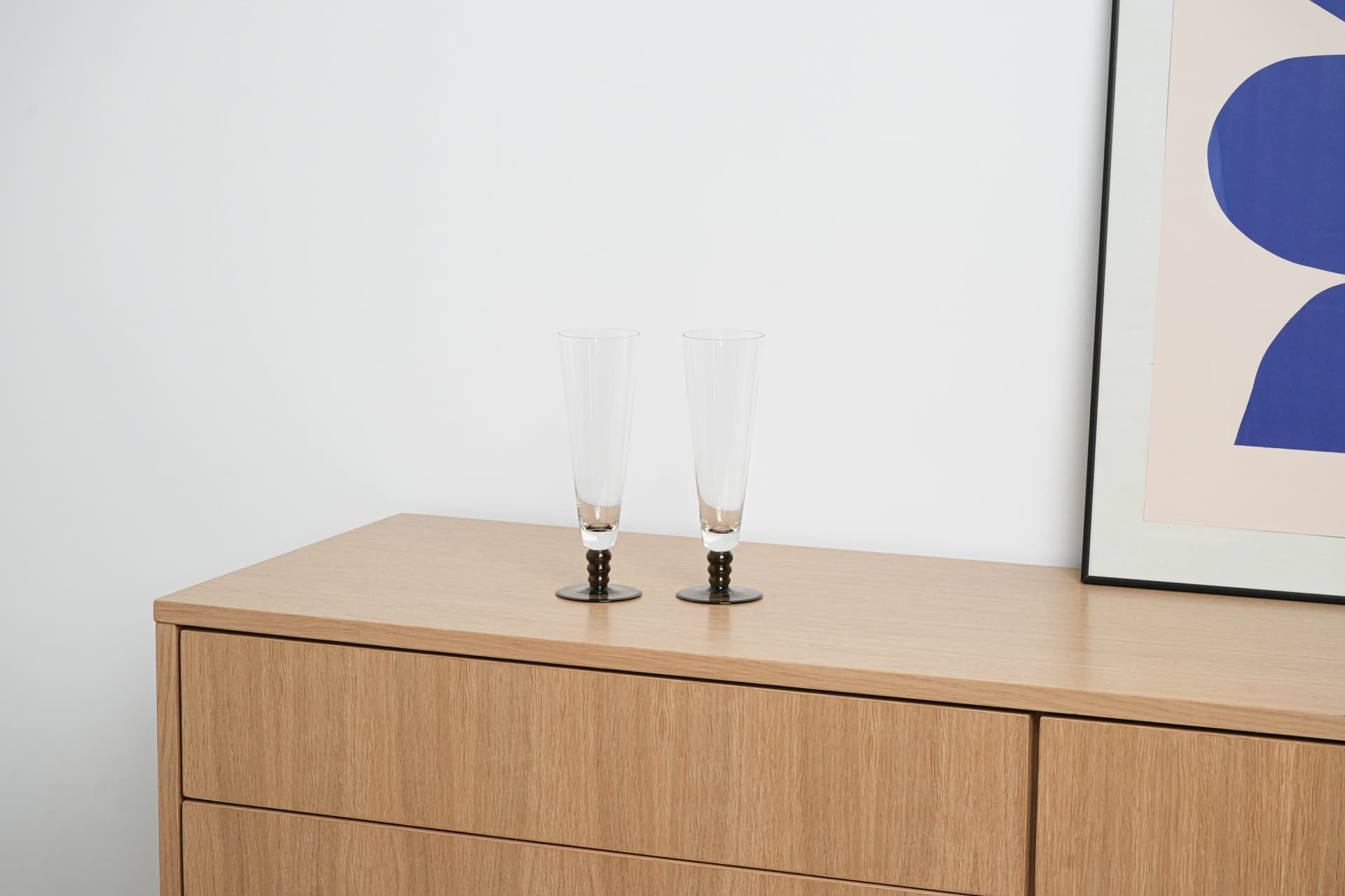 Pair of glasses, transparent glass, Italy, 1970s. - 195162